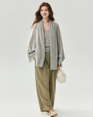 Cashmere Silk Relaxed Wide Sleeve Cardigan