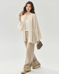 Cashmere Silk Relaxed Wide Sleeve Cardigan