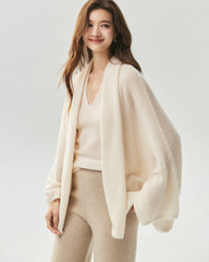 Cashmere Silk Relaxed Wide Sleeve Cardigan