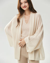 Cashmere Silk Relaxed Wide Sleeve Cardigan