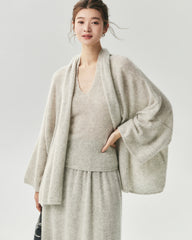 Cashmere Silk Relaxed Wide Sleeve Cardigan