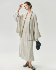 Cashmere Silk Relaxed Wide Sleeve Cardigan