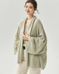 Cashmere Silk Relaxed Wide Sleeve Cardigan