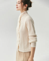 Cashmere Silk Pointelle Cardigan