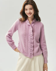Cashmere Silk Pointelle Cardigan