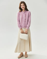 Cashmere Silk Pointelle Cardigan