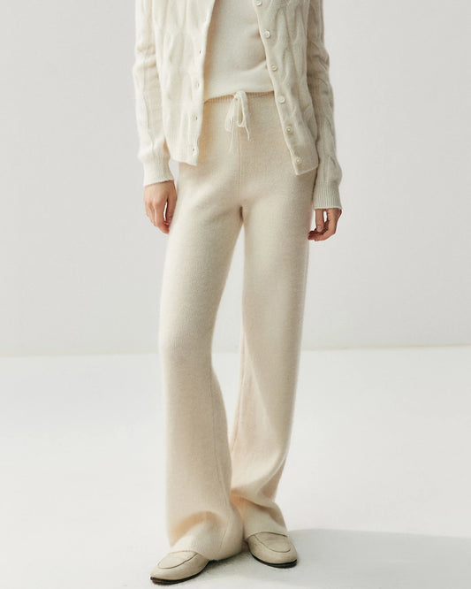 Cashmere Wool Straight Leg Knit Pants