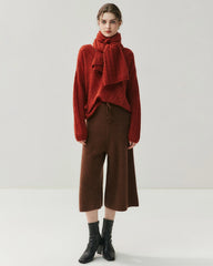 Cable Knit Cashmere Silk Scarf Wrap