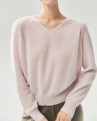 Cashmere Silk Relaxed V-Neck Sweater