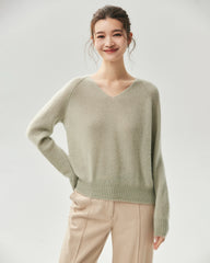 Cashmere Silk Relaxed V-Neck Sweater