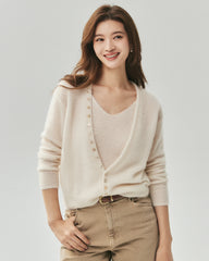 Cashmere Silk V-Neck Cardigan & Camisole