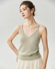 Cashmere Silk V-Neck Cardigan & Camisole