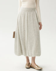 Cashmere Silk Knit Balloon Maxi Skirt