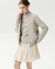 Cashmere Silk Gathered Knit Mini Skirt