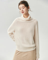 Cashmere Silk Relaxed Funnel Neck Sweater
