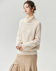Cashmere Silk Relaxed Funnel Neck Sweater