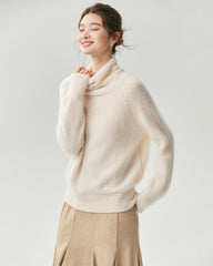 Cashmere Silk Relaxed Funnel Neck Sweater