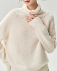 Cashmere Silk Relaxed Funnel Neck Sweater