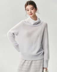 Cashmere Silk Relaxed Funnel Neck Sweater