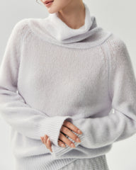 Cashmere Silk Relaxed Funnel Neck Sweater
