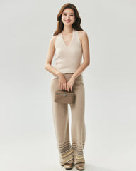 Cashmere Silk V-Neck Halter Top
