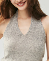 Cashmere Silk V-Neck Halter Top
