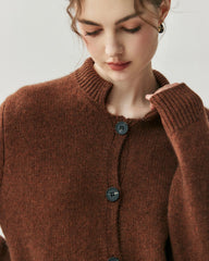Women's Cashmere Wool Knit Cardigan and Shorts Set