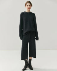 Cashmere Wool Knit Hooded Pullover and Pants Set