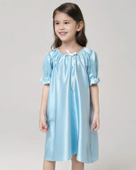 Girls Silk Short Sleeve Nightgown