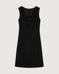Triacetate Cowl Neck A Line Knee Length Dress