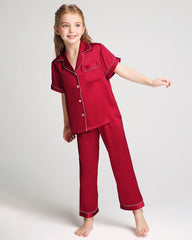 Unisex Kids Short Sleeve Silk Pajamas Set - DAISYSILK UK