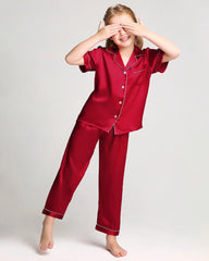 Unisex Kids Short Sleeve Silk Pajamas Set - DAISYSILK UK