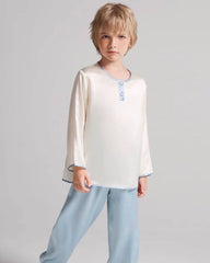 Long Sleeve Silk Pajama Set For Kids