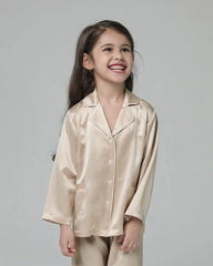 Classic Long Sleeve Kids Silk Pajama Set - DAISYSILK UK