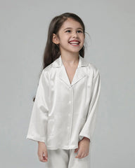 Classic Long Sleeve Kids Silk Pajama Set - DAISYSILK UK