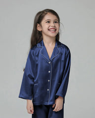 Classic Long Sleeve Kids Silk Pajama Set - DAISYSILK UK