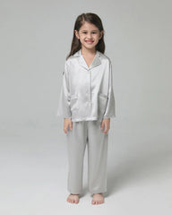 Classic Long Sleeve Kids Silk Pajama Set - DAISYSILK UK
