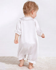 Luxury Silk Baby Romper with Button Closure