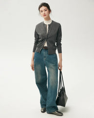 100% Merino Wool Button Up Cardigan