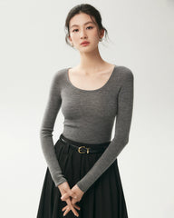 100% Merino Wool Wide Neck Sweater