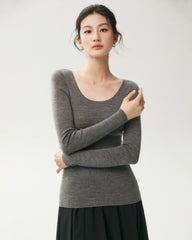 100% Merino Wool Wide Neck Sweater