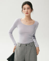 100% Merino Wool Wide Neck Sweater