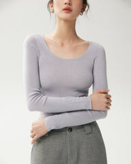 100% Merino Wool Wide Neck Sweater