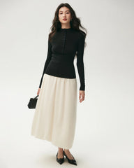 100% Merino Wool Ribbed Mock Neck Top