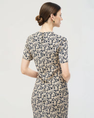 Baby’s Breath Printed Short Sleeve Silk Midi Dress
