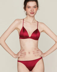 Silk Front Closure Wireless Bra and Panty Set