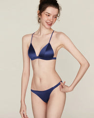 Silk Front Closure Wireless Bra and Panty Set