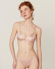 Silk Front Closure Wireless Bra and Panty Set