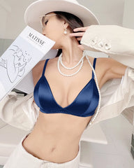 Silk Wireless Bra and V String Thong Set