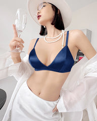 Silk Wireless Bra and V String Thong Set